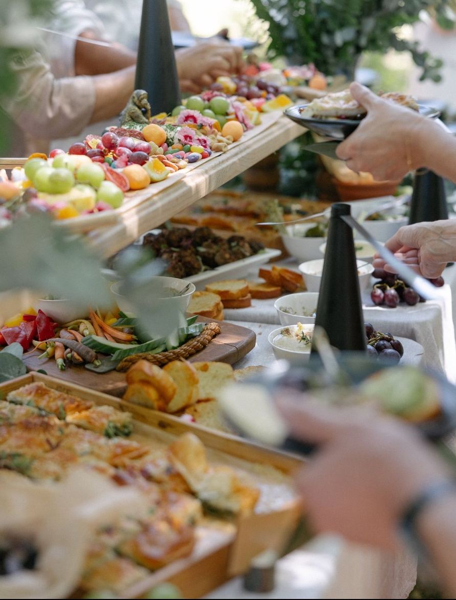 Guests at a grazing table